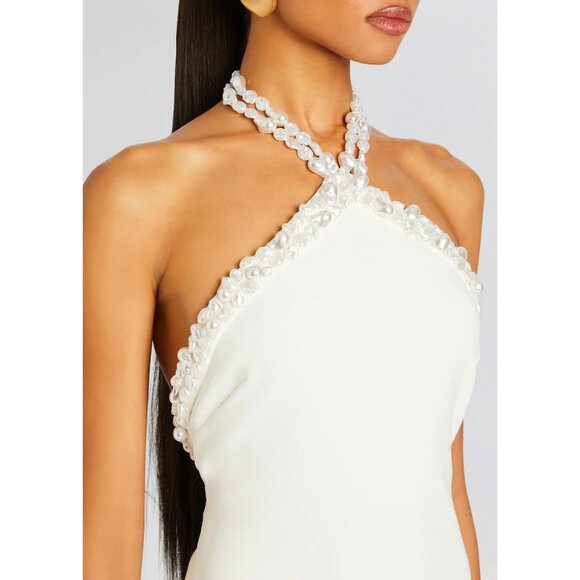 retrofete Kristi Pearl Embellished Mini Dress White Womens Size Small - Picture 2 of 13